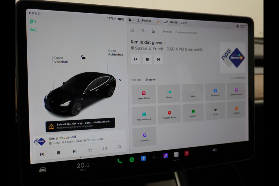 Tesla Model 3 RWD SR+ 60kWh 325PK TREKHAAK FSD 3-Computer 18" AutoPilot Leder PanoDak Adaptive-Cruise Lmv Camera's Elektr.-Stuur+Stoelen+Spieg Navi LED Comfortstoelen ACC DAB Voorverwarmen interieur via App Keyless via Telefoonsleutel One-Pedal-Drive 1.000KG Trekgewicht! Origineel Nederlandse auto tot 11kw laden thuis! 1.584kg licht! Accu Garantie tot 29-06-2028/160.000km