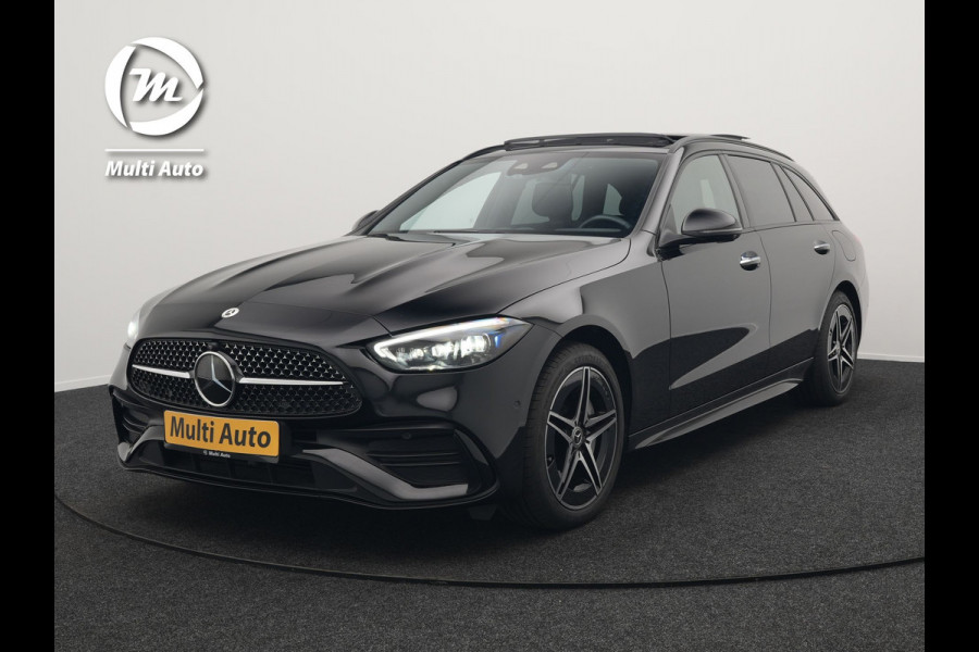 Mercedes-Benz C-Klasse Estate 300 e AMG Line Plug In Hybrid 320pk Dealer O.H NIEUW MODEL PHEV | Panodak | 360 Camera | Adaptive Cruise | Lederen Sportstoelen Massage & Memory | Sfeerverlichting | Keyless | Navigatie | Virtual | DAB |