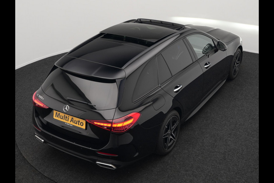 Mercedes-Benz C-Klasse Estate 300 e AMG Line Plug In Hybrid 320pk Dealer O.H NIEUW MODEL PHEV | Panodak | 360 Camera | Adaptive Cruise | Lederen Sportstoelen Massage & Memory | Sfeerverlichting | Keyless | Navigatie | Virtual | DAB |