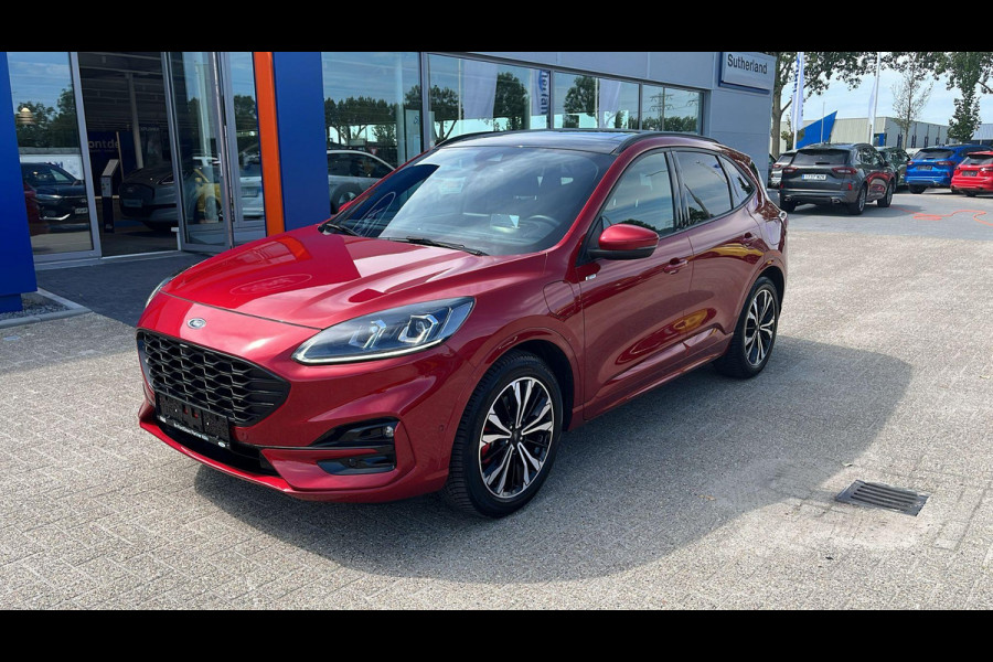 Ford Kuga 2.5 PHEV ST-Line X | Full options | Weg/Uitklapbare Trekhaak (Elektrisch bedienbaar) | Elektrisch glazen panorama-dak | Adaptive cruise control | Winter Pack | Dodehoeksensoren | Bang&Olufsen | Head up Display | Adaptive LED | 19 inch lichtmetalen velgen met rode remklauwen | Elektrische achterklep