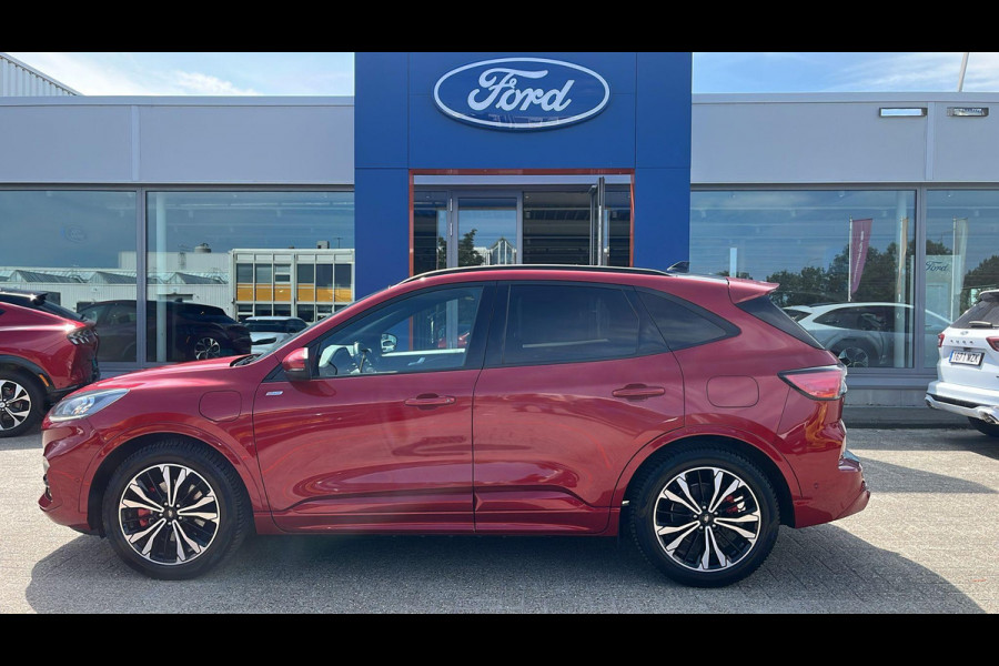 Ford Kuga 2.5 PHEV ST-Line X | Full options | Weg/Uitklapbare Trekhaak (Elektrisch bedienbaar) | Elektrisch glazen panorama-dak | Adaptive cruise control | Winter Pack | Dodehoeksensoren | Bang&Olufsen | Head up Display | Adaptive LED | 19 inch lichtmetalen velgen met rode remklauwen | Elektrische achterklep