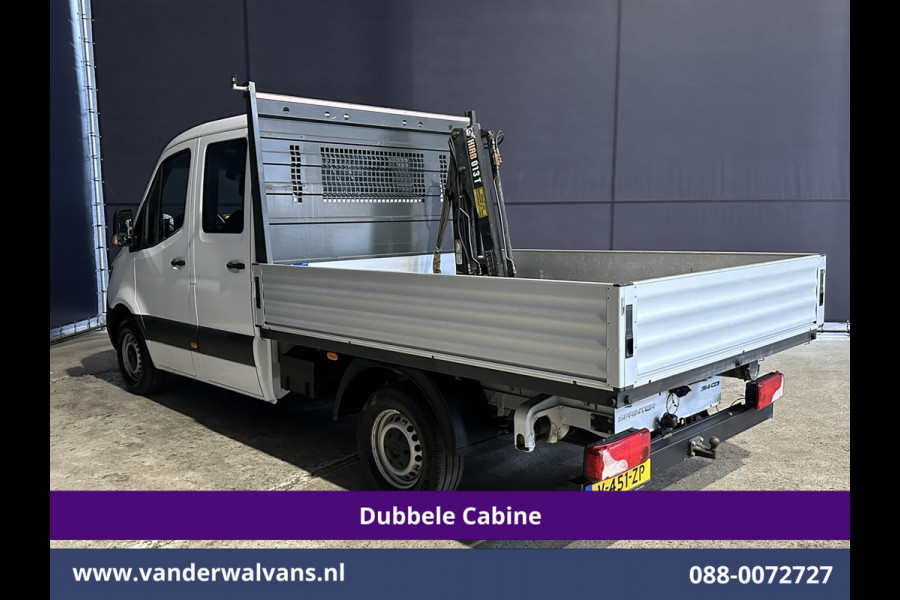 Mercedes-Benz Sprinter 314 CDI 143pk Pick-Up Open Laadbak 1000kg Kraan Dubbele Cabine Euro6 Airco | 3500kg Trekhaak | 6-Zits Apple Carplay, Android Auto, Cruisecontrol