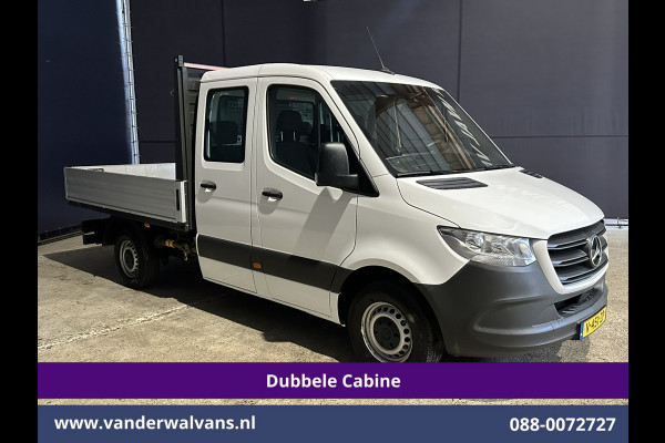 Mercedes-Benz Sprinter 314 CDI 143pk Pick-Up Open Laadbak 1000kg Kraan Dubbele Cabine Euro6 Airco | 3500kg Trekhaak | 6-Zits Apple Carplay, Android Auto, Cruisecontrol