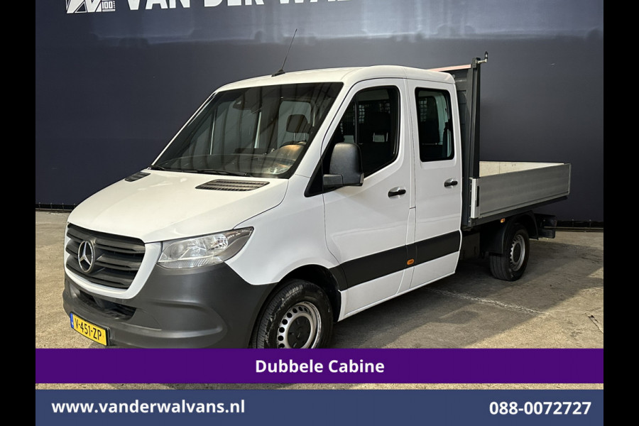 Mercedes-Benz Sprinter 314 CDI 143pk Pick-Up Open Laadbak 1000kg Kraan Dubbele Cabine Euro6 Airco | 3500kg Trekhaak | 6-Zits Apple Carplay, Android Auto, Cruisecontrol