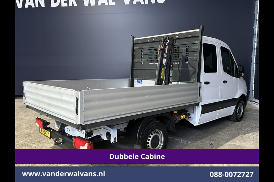 Mercedes-Benz Sprinter 314 CDI 143pk Pick-Up Open Laadbak 1000kg Kraan Dubbele Cabine Euro6 Airco | 3500kg Trekhaak | 6-Zits Apple Carplay, Android Auto, Cruisecontrol
