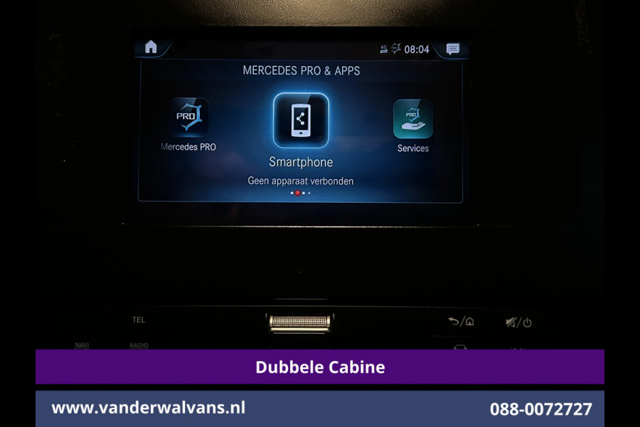 Mercedes-Benz Sprinter 314 CDI 143pk Pick-Up Open Laadbak 1000kg Kraan Dubbele Cabine Euro6 Airco | 3500kg Trekhaak | 6-Zits Apple Carplay, Android Auto, Cruisecontrol