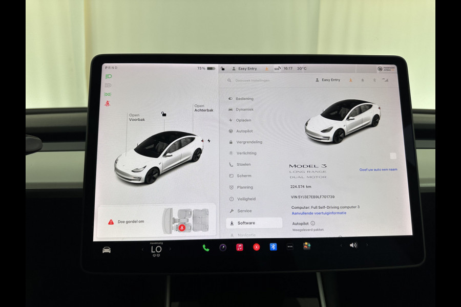 Tesla Model 3 Long Range AWD 75 kWh [ 3-Fase ] (INCL-BTW) Aut. *PANO | AUTO-PILOT | LUXURY-LEATHER | TOWBAR | KEYLESS | FULL-LED | MEMORY-PACK | SURROUND-VIEW | DAB | CARPLAY | DIGI-COCKPIT | LANE-ASSIST | COMFORT-SEATS | 18"ALU*