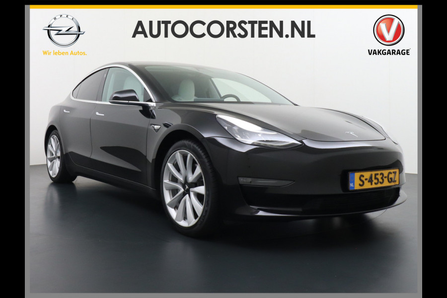 Tesla Model 3 Long Range AWD 75kWh 463PK Trekhaak 19" Ivory FSD-3 Computer Premium Audio AutoPilot Panoramadak Camera's Leer Adaptive-Cruise-C 4WD Stoel en achterbank verwarming Elektr.Stoelen+Memory+Easy-Entry WiFi Garantie op Accu tot 23-12-2027/192.000km