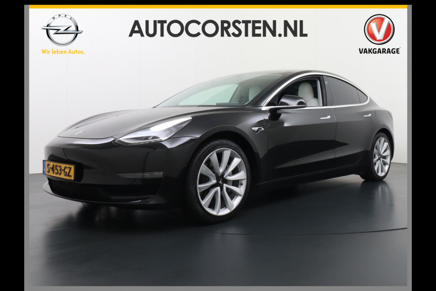Tesla Model 3 Long Range AWD 75kWh 463PK Trekhaak 19" Ivory FSD-3 Computer Premium Audio AutoPilot Panoramadak Camera's Leer Adaptive-Cruise-C 4WD Stoel en achterbank verwarming Elektr.Stoelen+Memory+Easy-Entry WiFi Garantie op Accu tot 23-12-2027/192.000km
