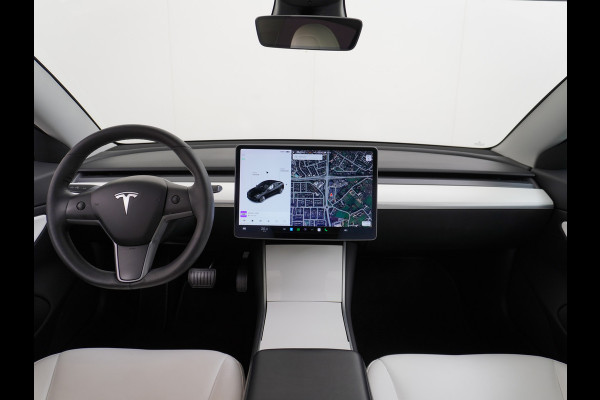 Tesla Model 3 Long Range AWD 75kWh 463PK Trekhaak 19" Ivory FSD-3 Computer Premium Audio AutoPilot Panoramadak Camera's Leer Adaptive-Cruise-C 4WD Stoel en achterbank verwarming Elektr.Stoelen+Memory+Easy-Entry WiFi Garantie op Accu tot 23-12-2027/192.000km