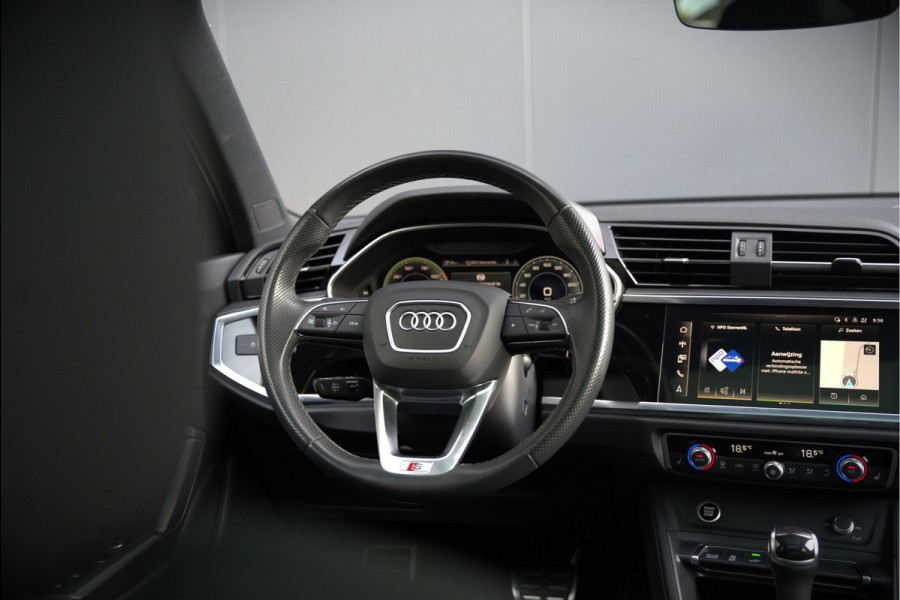 Audi Q3 45 TFSI e S edition | S-Line | Panoramadak | Sonos | Keyless | 360° Camera | Elek. Trekhaak | Matrix led | Dodehoekdetectie | BTW | Leer | Adaptive Cruise Control | Stoelverwarming | Elektrische Stoelen | Virtua
