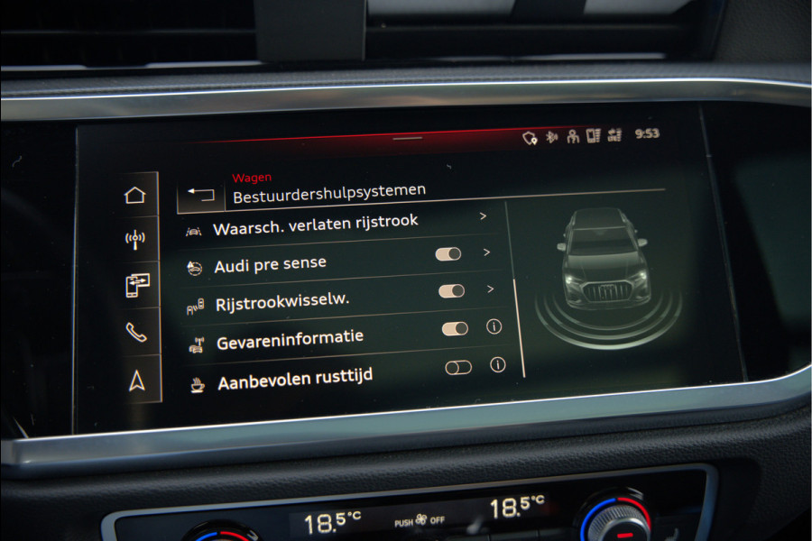 Audi Q3 45 TFSI e S edition | S-Line | Panoramadak | Sonos | Keyless | 360° Camera | Elek. Trekhaak | Matrix led | Dodehoekdetectie | BTW | Leer | Adaptive Cruise Control | Stoelverwarming | Elektrische Stoelen | Virtua