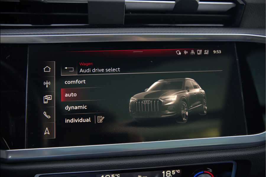 Audi Q3 45 TFSI e S edition | S-Line | Panoramadak | Sonos | Keyless | 360° Camera | Elek. Trekhaak | Matrix led | Dodehoekdetectie | BTW | Leer | Adaptive Cruise Control | Stoelverwarming | Elektrische Stoelen | Virtua