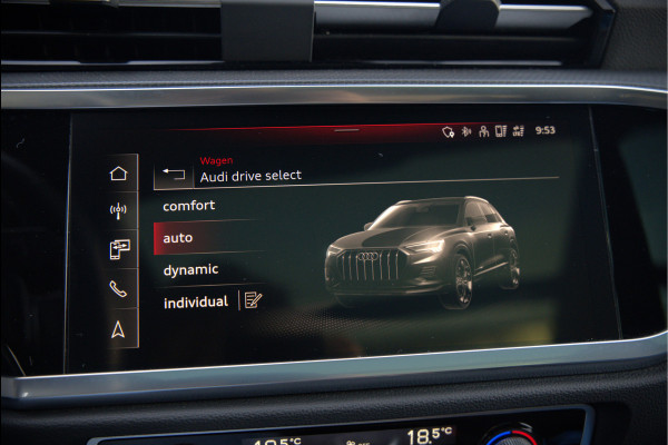 Audi Q3 45 TFSI e S edition | S-Line | Panoramadak | Sonos | Keyless | 360° Camera | Elek. Trekhaak | Matrix led | Dodehoekdetectie | BTW | Leer | Adaptive Cruise Control | Stoelverwarming | Elektrische Stoelen | Virtua
