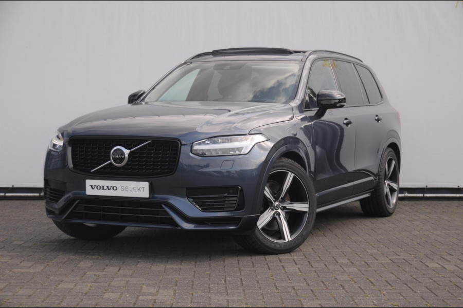 Volvo XC90 T8 390PK Automaat Recharge AWD R-Design / Adaptieve cruise control/ BLIS/ Luchtvering/ Trekhaak/ Harman Kardon Audio/ Apple carplay/ parkeersensoren met 360 Camera/ Elektrische achterklep/ Keyless/ Head up display