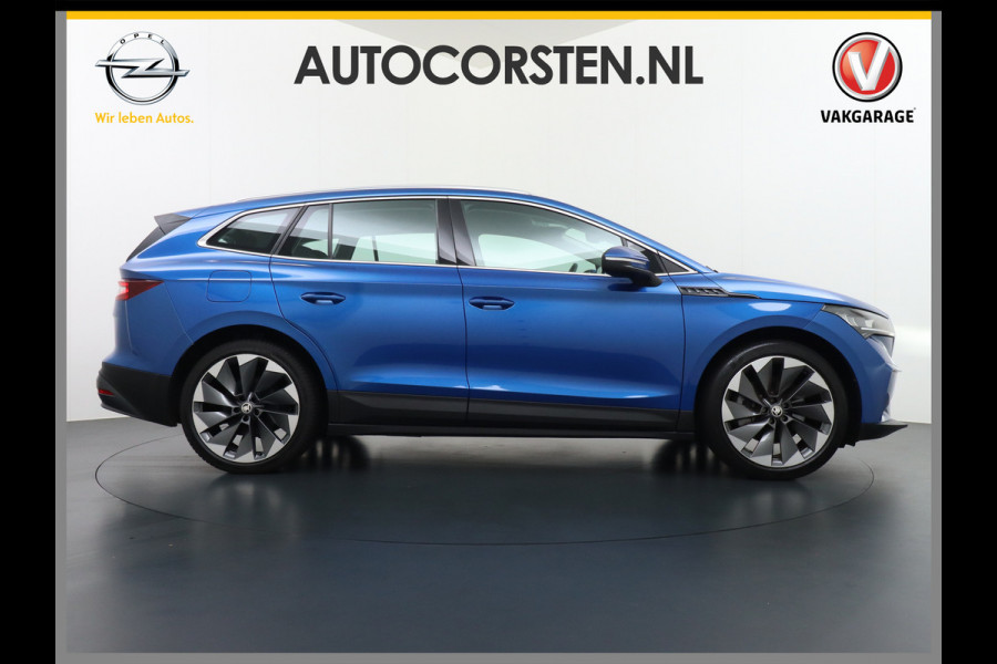 Škoda ENYAQ iV 80 204pk AUT. LEER Camera Adaptive-cruise+Stop/Go Head-Up Display Trekhaak Apple Carplay Android Auto Smartlink Adap.Cruise 21"  Spoorwisselassistent Verkeersborddetectie Sproeiers verwarmd Stoelen v/a verwarmd Grote Accu! Trekhaaksyst elektrisch Wegklapbaar. 1.000KG Trekgewicht! Zeer Compleet €56.000,- nieuw Grootste Actieradius/accu pakket.