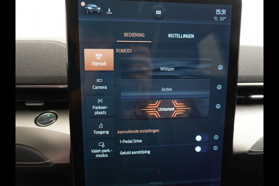 Ford Mustang Mach-E RWD 75 kWh Leer (semi-)Autopilot Navi 360-Topview-Camera Adaptive-Cruise-Control Apple Carplay Bang&Olufsen B&O 18" Elekt DAB Lane-Assist Keyless-go Autonomous Emergency Braking ESP ASR Verkeersbordherkenning Vermoeidheidsherkenning Dodehoek-Detector