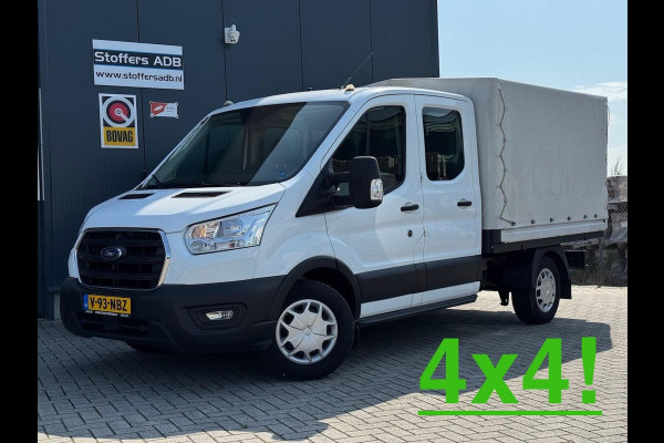 Ford Transit 350 2.0 TDCI L2H1 DC 4WD | Huif | CarPlay | Navi | Cruise | 7-persoons | Vierwielaandrijving | Airco | AWD 4x4