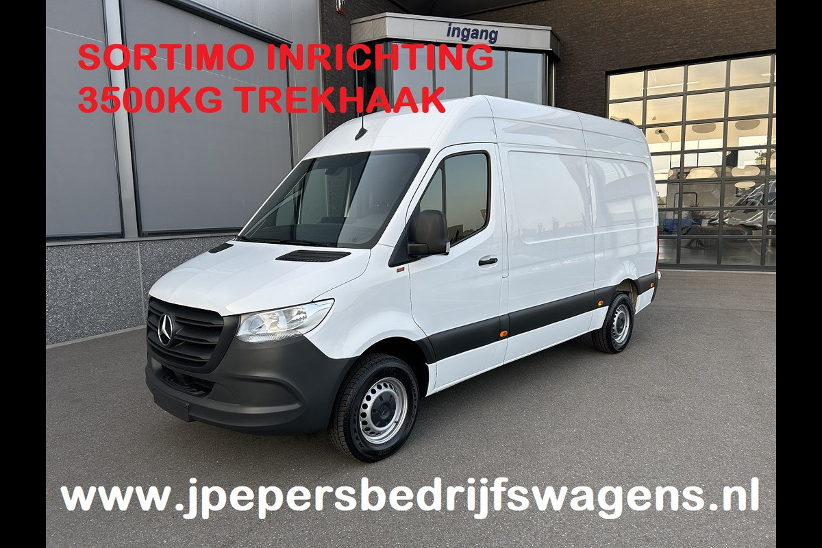 Mercedes-Benz Sprinter 316 CDI L2 H2 3500KG Trekhaak / Sortimo / MBUX / Navigatie / Camera / Cruise control / Airco / 270 Graden achterdeuren