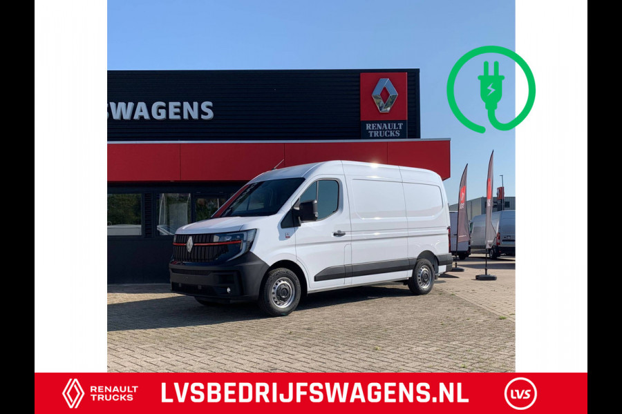 Renault nw Master E-Tech 87 kWh, 130 kW snelladen, L2H2 Multimedia met Google services, Camera, Trekhaak, Apple carplay, Verwarmde voorruit.