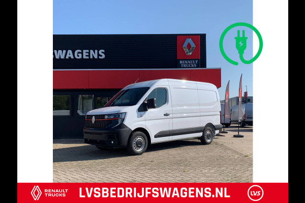 Renault nw Master E-Tech 87 kWh, 130 kW snelladen, L2H2 Multimedia met Google services, Camera, Trekhaak, Apple carplay, Verwarmde voorruit.