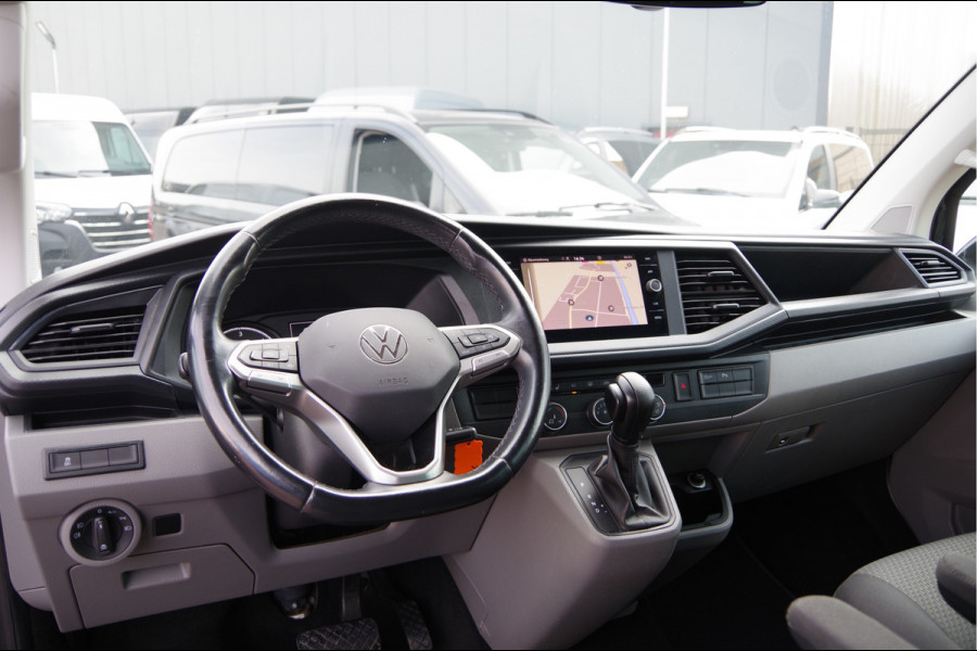 Volkswagen Transporter 2.0 TDI L2 150PK AUT. DC-5P, LED, 2X SCHUIFDEUR, TREKHAAK, NAVI, CRUISE, LEDER STUUR, PARKEERSENSOREN, MISTLAMPEN, DUBBELE CABIN