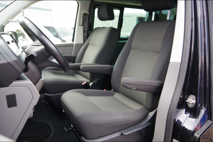 Volkswagen Transporter 2.0 TDI L2 150PK AUT. DC-5P, LED, 2X SCHUIFDEUR, TREKHAAK, NAVI, CRUISE, LEDER STUUR, PARKEERSENSOREN, MISTLAMPEN, DUBBELE CABIN