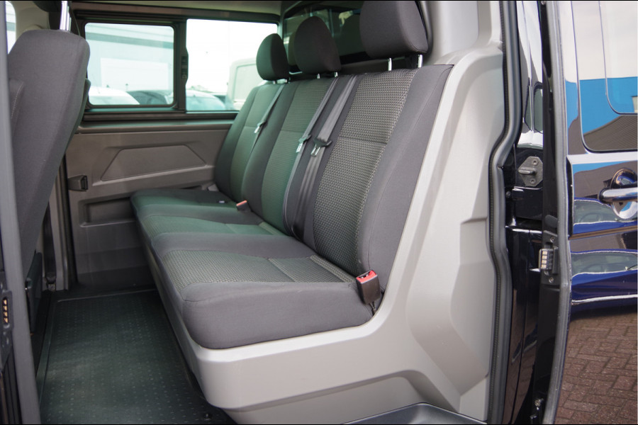 Volkswagen Transporter 2.0 TDI L2 150PK AUT. DC-5P, LED, 2X SCHUIFDEUR, TREKHAAK, NAVI, CRUISE, LEDER STUUR, PARKEERSENSOREN, MISTLAMPEN, DUBBELE CABIN
