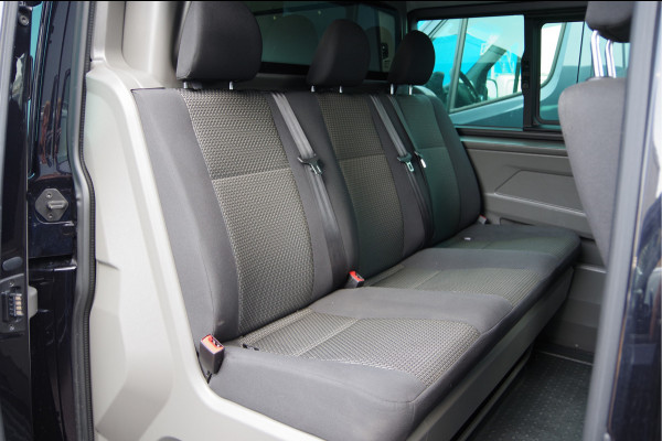 Volkswagen Transporter 2.0 TDI L2 150PK AUT. DC-5P, LED, 2X SCHUIFDEUR, TREKHAAK, NAVI, CRUISE, LEDER STUUR, PARKEERSENSOREN, MISTLAMPEN, DUBBELE CABIN