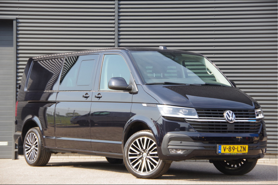 Volkswagen Transporter 2.0 TDI L2 150PK AUT. DC-5P, LED, 2X SCHUIFDEUR, TREKHAAK, NAVI, CRUISE, LEDER STUUR, PARKEERSENSOREN, MISTLAMPEN, DUBBELE CABIN