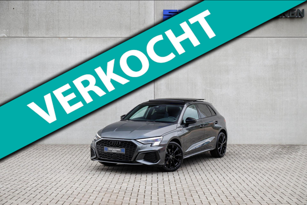 Audi A3 Sportback 40 TFSI e PHEV S Edition S-line 204pk S-Tronic! Panoramadak|Virtual Cockpit|Kuipstoelen elektrisch|Matrix|Black Audi A3 Sportback 40 TFSI e PHEV S Edition S-line 204pk S-Tronic! Panoramadak|Virtual Cockpit|Kuipstoelen elektrisch|Matrix|Black