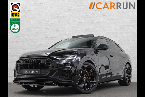 Audi Q8 55 TFSI e Competition S-Line | RS Leder | 360 Camera | ACC | Panorama | Luchtvering | Softclose | LED-Matrix | Trekhaak | Lane & Side Assist | Led Sfeerverlichting | Keyless-Entry | Black-Optic | Rijklaar incl. Bovag Garantie.