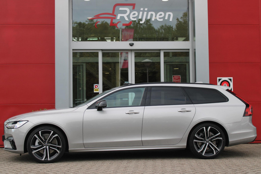 Volvo V90 B5 250PK ULTIMATE DARK MILD HYBRID | PANORAMISCH SCHUIF/KANTEL DAK | HARMAN KARDON PREMIUM AUDIO | FULL-LED ACTIVE HIGH BEAM KOPLAMPEN | LED MISTLAMPEN VOOR | POWER SEATS - BESTUURDERS- EN PASSAGIERSSTOEL ELEKTRISCHVERSTELBAAR MET GEHEUGEN, ELEKTRISCH VERSTELBARE  ZITVERLENGERS /LENDESTEUN VIERVOUDIG VERSTELBAAR | SPORTSTOELEN MET NAPPA LEER | STOEL/STUUR VERWARMING | ORREFORS KRISTALLEN POOKKNOP | ZWARTE HEMELBEKLEDING | EXTRA GETINT GLAS ACHTER | ACHTERUITRIJ CAMERA | UITKLAPBARE ZITVERHOGERS ACHTERBANK | 20" BLACK DIAMONT VELGEN | PARKEER VERWARMING MET TIMER "STAND