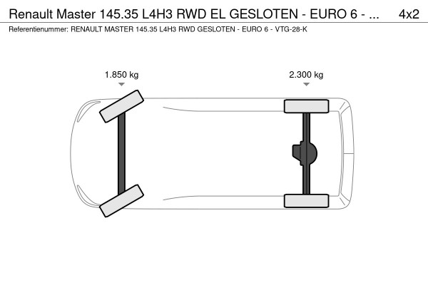 Renault Master 145.35 L4H3 RWD EL GESLOTEN - EURO 6 - VTG-28-K