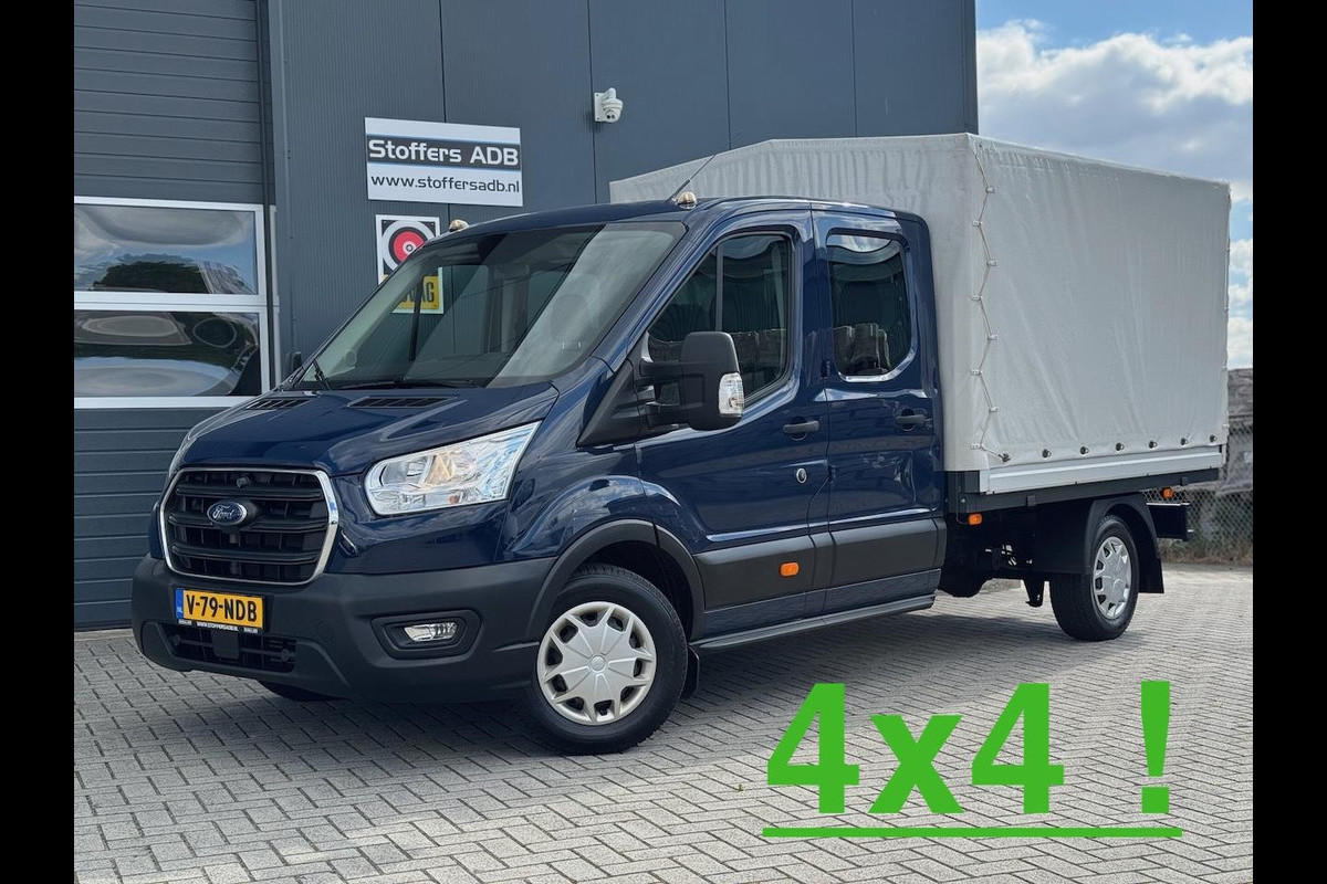 Ford Transit 350 2.0 TDCI L3H1 DC 4WD | Huif | Cruise | Stoelverw.| Bluetooth | 7-persoons | Vierwielaandrijving | Airco | AWD 4×4