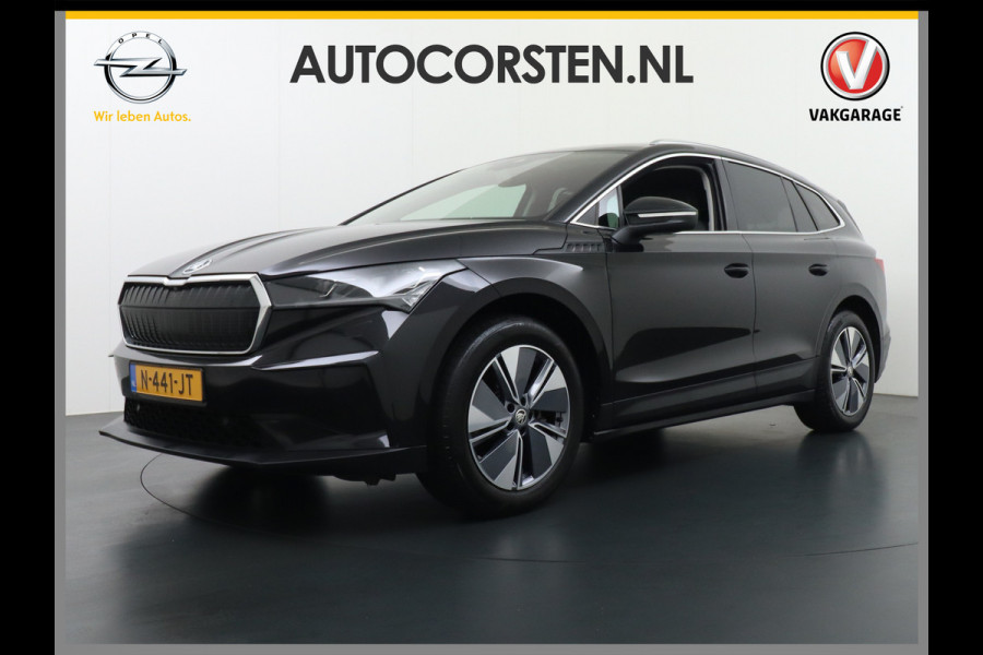Škoda ENYAQ iV 60 180pk Trekhaak Apple Carplay Android Adap.Cruise Camera Navi Led-Matrix Lmv 19" PDC- 3-zone-Ecc Stoel+Bank-Verwarmd Keyless Stuurverwarming Voorruitverwarming Privacy Glas Rijstrooksensor met correctie 1e Eigenaar Nieuwprijs €48.865,- Trekgewicht 1.000kg Accu-Garantie tot 29-10-2029 /160dkm