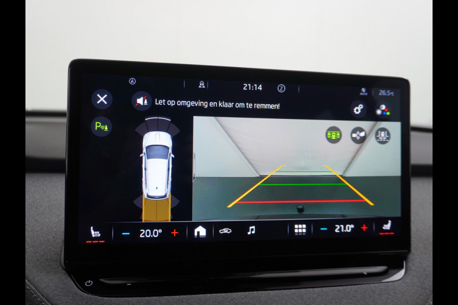 Škoda ENYAQ iV 60 180pk Trekhaak Apple Carplay Android Adap.Cruise Camera Navi Led-Matrix Lmv 19" PDC- 3-zone-Ecc Stoel+Bank-Verwarmd Keyless Stuurverwarming Voorruitverwarming Privacy Glas Rijstrooksensor met correctie 1e Eigenaar Nieuwprijs €48.865,- Trekgewicht 1.000kg Accu-Garantie tot 29-10-2029 /160dkm