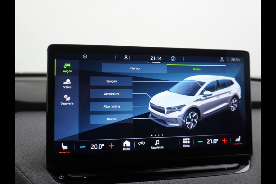Škoda ENYAQ iV 60 180pk Trekhaak Apple Carplay Android Adap.Cruise Camera Navi Led-Matrix Lmv 19" PDC- 3-zone-Ecc Stoel+Bank-Verwarmd Keyless Stuurverwarming Voorruitverwarming Privacy Glas Rijstrooksensor met correctie 1e Eigenaar Nieuwprijs €48.865,- Trekgewicht 1.000kg Accu-Garantie tot 29-10-2029 /160dkm
