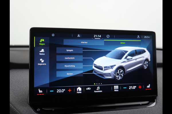 Škoda ENYAQ iV 60 180pk Trekhaak Apple Carplay Android Adap.Cruise Camera Navi Led-Matrix Lmv 19" PDC- 3-zone-Ecc Stoel+Bank-Verwarmd Keyless Stuurverwarming Voorruitverwarming Privacy Glas Rijstrooksensor met correctie 1e Eigenaar Nieuwprijs €48.865,- Trekgewicht 1.000kg Accu-Garantie tot 29-10-2029 /160dkm
