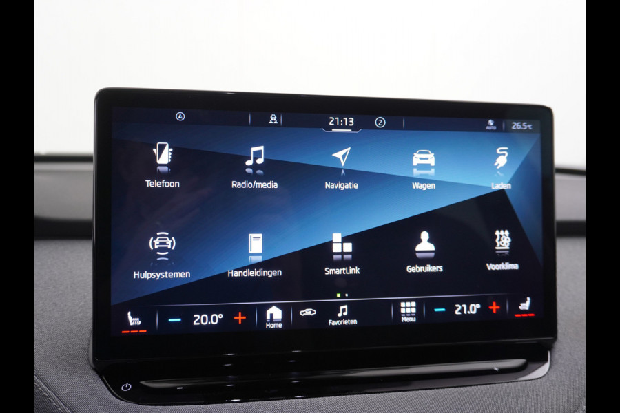 Škoda ENYAQ iV 60 180pk Trekhaak Apple Carplay Android Adap.Cruise Camera Navi Led-Matrix Lmv 19" PDC- 3-zone-Ecc Stoel+Bank-Verwarmd Keyless Stuurverwarming Voorruitverwarming Privacy Glas Rijstrooksensor met correctie 1e Eigenaar Nieuwprijs €48.865,- Trekgewicht 1.000kg Accu-Garantie tot 29-10-2029 /160dkm