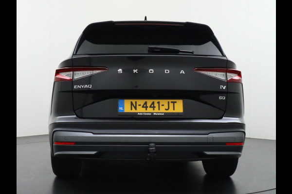 Škoda ENYAQ iV 60 180pk Trekhaak Apple Carplay Android Adap.Cruise Camera Navi Led-Matrix Lmv 19" PDC- 3-zone-Ecc Stoel+Bank-Verwarmd Keyless Stuurverwarming Voorruitverwarming Privacy Glas Rijstrooksensor met correctie 1e Eigenaar Nieuwprijs €48.865,- Trekgewicht 1.000kg Accu-Garantie tot 29-10-2029 /160dkm