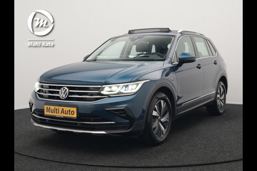 Volkswagen Tiguan 1.4 TSI eHybrid Elegance Plug in Hybrid 245pk Dealer O.H PHEV | Trekhaak Af Fabriek | Panodak | Adaptive Cruise | IQ Light | 360 Camera | Alcantara Sportstoelen Verwarmd | Keyless | Navigatie| Apple Carplay | Blis | Virtual | DAB |