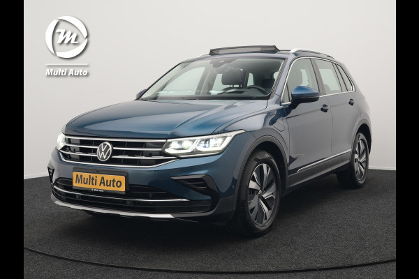 Volkswagen Tiguan 1.4 TSI eHybrid Elegance Plug in Hybrid 245pk Dealer O.H PHEV | Trekhaak Af Fabriek | Panodak | Adaptive Cruise | IQ Light | 360 Camera | Alcantara Sportstoelen Verwarmd | Keyless | Navigatie| Apple Carplay | Blis | Virtual | DAB |
