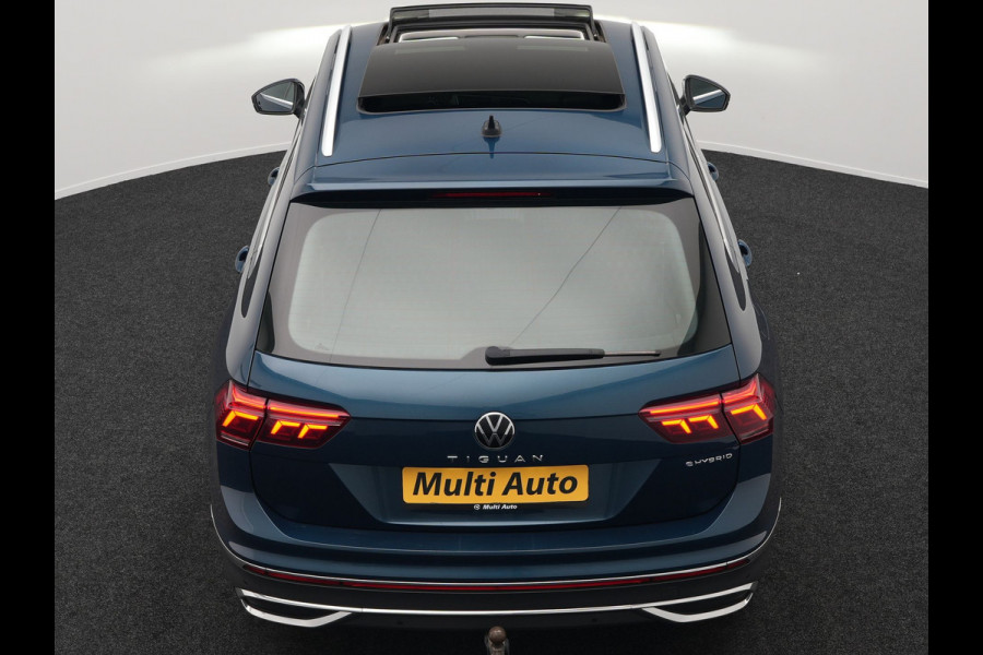 Volkswagen Tiguan 1.4 TSI eHybrid Elegance Plug in Hybrid 245pk Dealer O.H PHEV | Trekhaak Af Fabriek | Panodak | Adaptive Cruise | IQ Light | 360 Camera | Alcantara Sportstoelen Verwarmd | Keyless | Navigatie| Apple Carplay | Blis | Virtual | DAB |