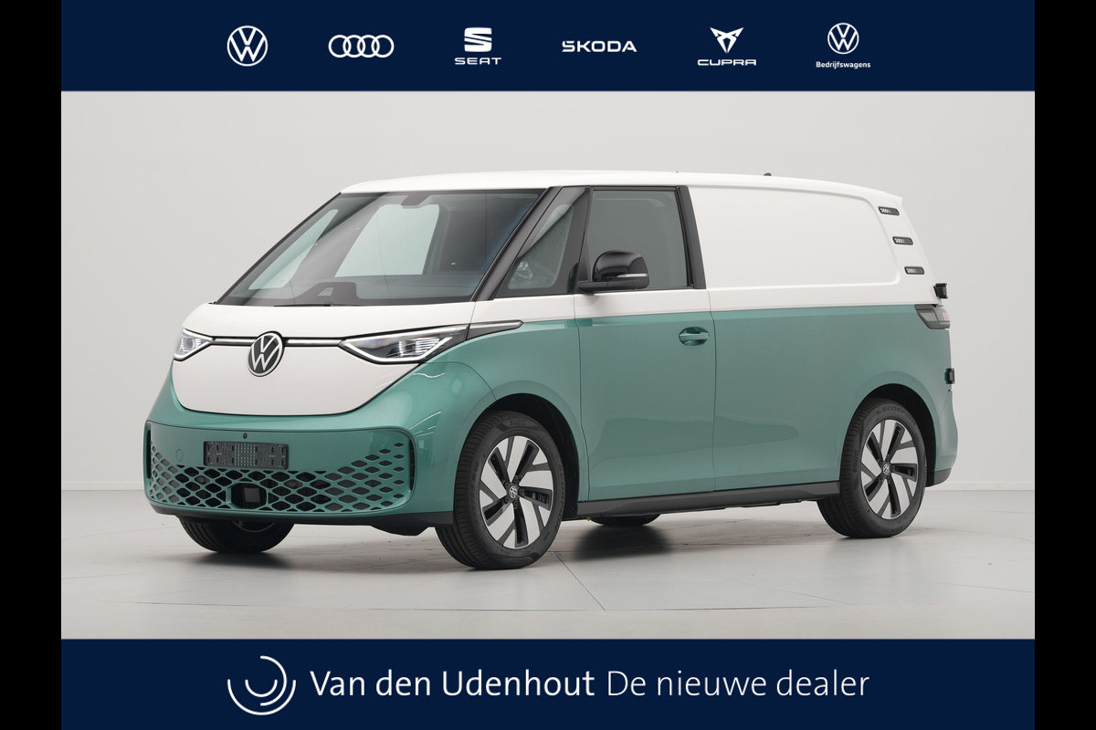 Volkswagen ID. Buzz Cargo Anniversary Edition 79 kWh 210kW 286PK Two Tone Wit/Mintgroen Volkswagen ID. Buzz Cargo Anniversary Edition 79 kWh 210kW 286PK Two Tone Wit/Mintgroen
