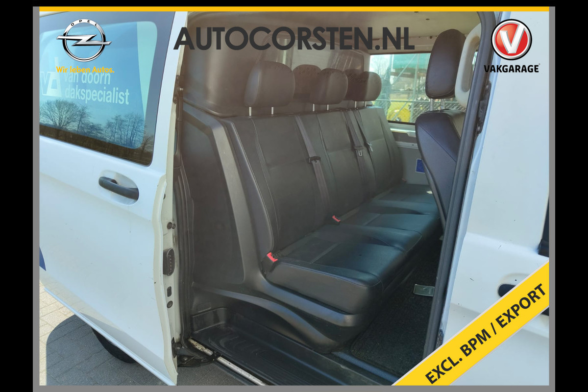 Mercedes-Benz Vito 111 CDI Lang Dubbele Cabine Leer ECC Airco Trekhaak Imperial+Ladderrol Bluetooth Licht/Regen-Sensor Betonplex Vloer Lat om Lat Betimmering Zijschuifdeur Comfort 1e eigenaar! Euro 6 Mercedes-Benz Vito 111 CDI Lang Dubbele Cabine Leer ECC Airco Trekhaak Imperial+Ladderrol Bluetooth Licht/Regen-Sensor Betonplex Vloer Lat om Lat Betimmering Zijschuifdeur Comfort 1e eigenaar! Euro 6