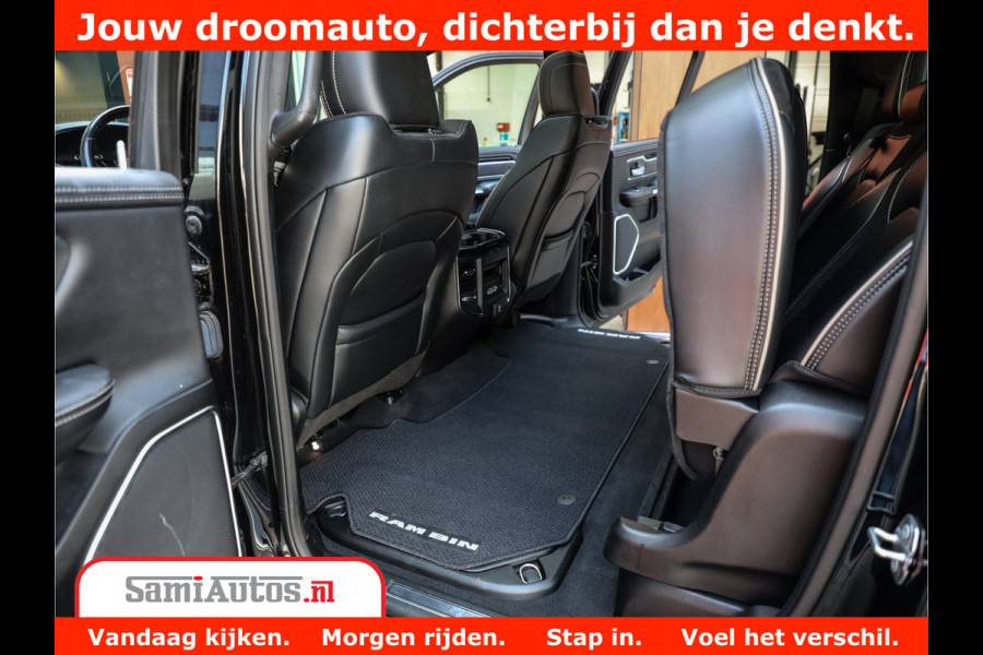 Dodge Ram 1500 LARAMIE | 5.7 V8 | 46.000KM! | PANORAMA | NIGHT EDITION | CRUISE | 200L LPG | HARMAN/KARDON | CAMERA | STOEL VENTILATIE/VERWAMING | CREWCAB | 4X4 | AUTO TREEPLANK | 3500KG |