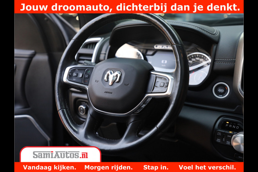 Dodge Ram 1500 LARAMIE | 5.7 V8 | 46.000KM! | PANORAMA | NIGHT EDITION | CRUISE | 200L LPG | HARMAN/KARDON | CAMERA | STOEL VENTILATIE/VERWAMING | CREWCAB | 4X4 | AUTO TREEPLANK | 3500KG |