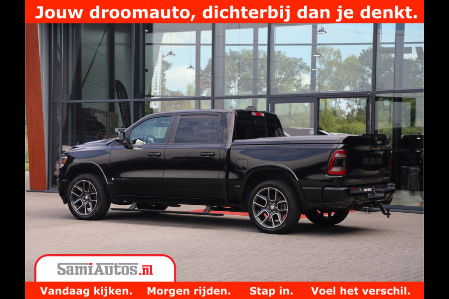 Dodge Ram 1500 LARAMIE | 5.7 V8 | 46.000KM! | PANORAMA | NIGHT EDITION | CRUISE | 200L LPG | HARMAN/KARDON | CAMERA | STOEL VENTILATIE/VERWAMING | CREWCAB | 4X4 | AUTO TREEPLANK | 3500KG |