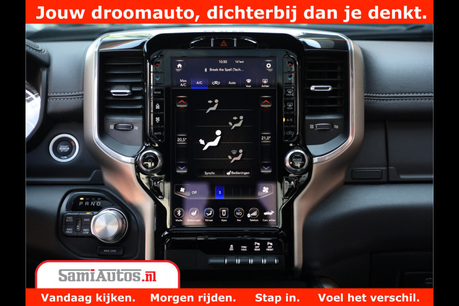 Dodge Ram 1500 LARAMIE | 5.7 V8 | 46.000KM! | PANORAMA | NIGHT EDITION | CRUISE | 200L LPG | HARMAN/KARDON | CAMERA | STOEL VENTILATIE/VERWAMING | CREWCAB | 4X4 | AUTO TREEPLANK | 3500KG |